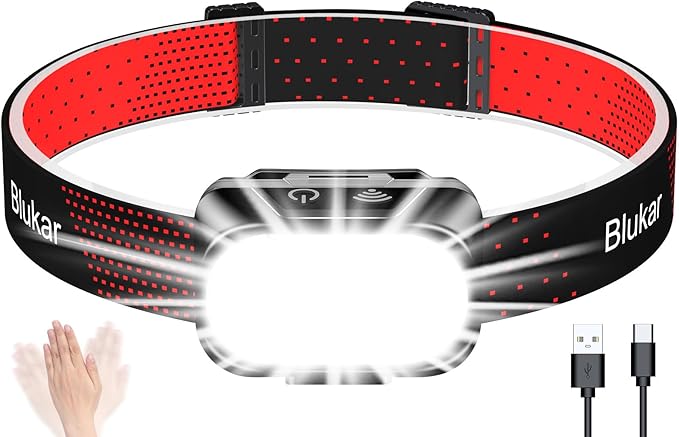 Linterna Frontal LED Recargable USB con Sensor de Movimiento